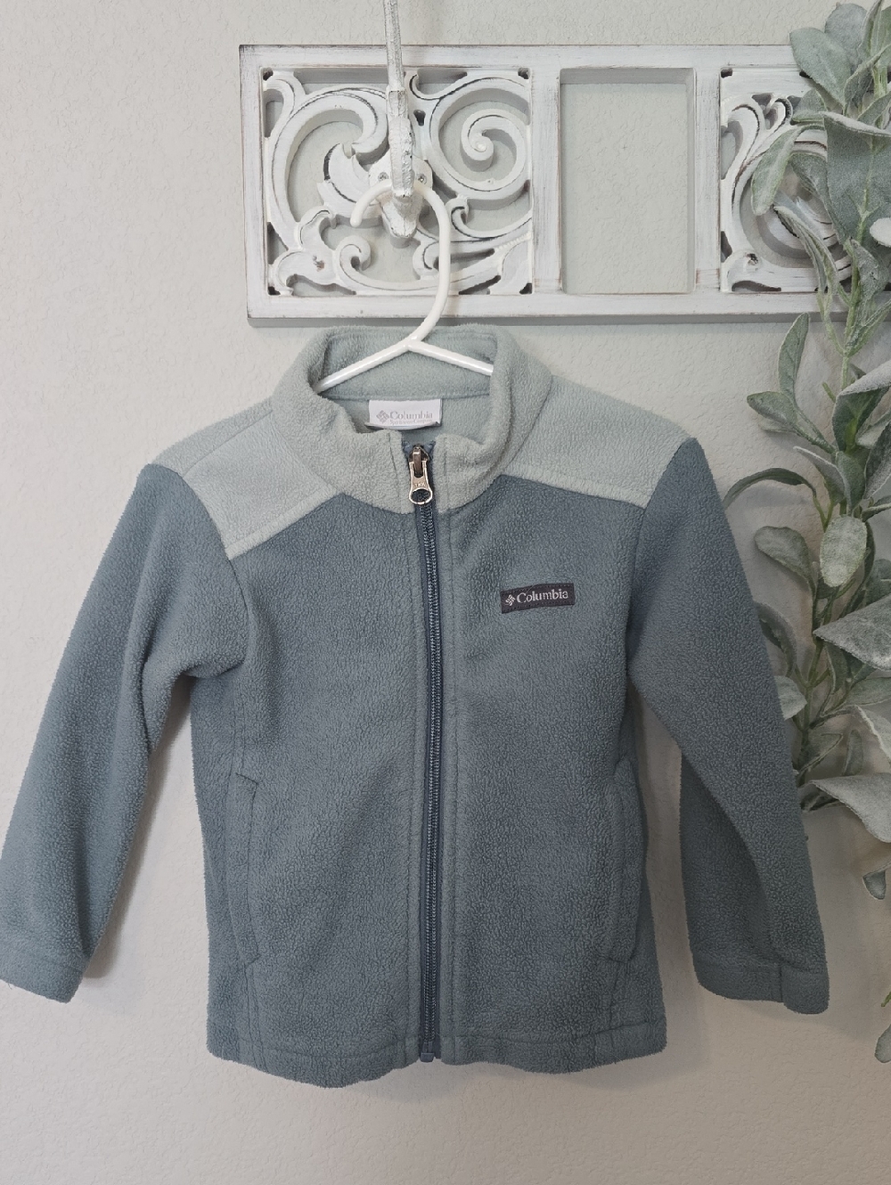 Columbia Two-Tone Slate and Light Slate Blue Kids Fleece Jacket